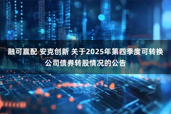 融可赢配 安克创新 关于2025年第四季度可转换公司债券转股情况的公告