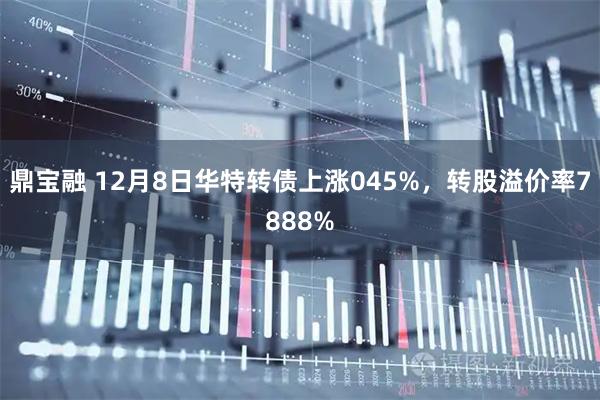 鼎宝融 12月8日华特转债上涨045%，转股溢价率7888%